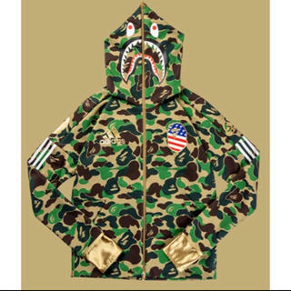 アベイシングエイプ(A BATHING APE)の【最安値】BAPE adidas shark hoodie Lサイズ フーディー(パーカー)