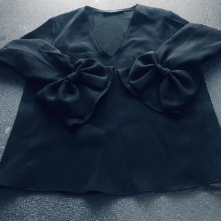 ザラ(ZARA)のZARA リボン付きブラウス(シャツ/ブラウス(長袖/七分))