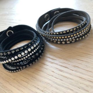 スワロフスキー(SWAROVSKI)のスワロフスキー ブレスレット2点 black/brown(ブレスレット/バングル)