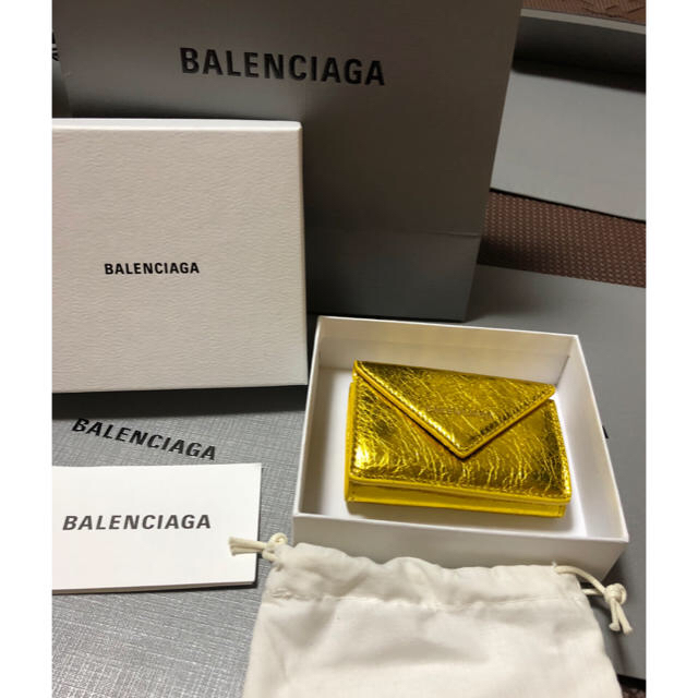 専用 Balenciaga(バレンシアガ) ミニペーパーウォレット ゴールド