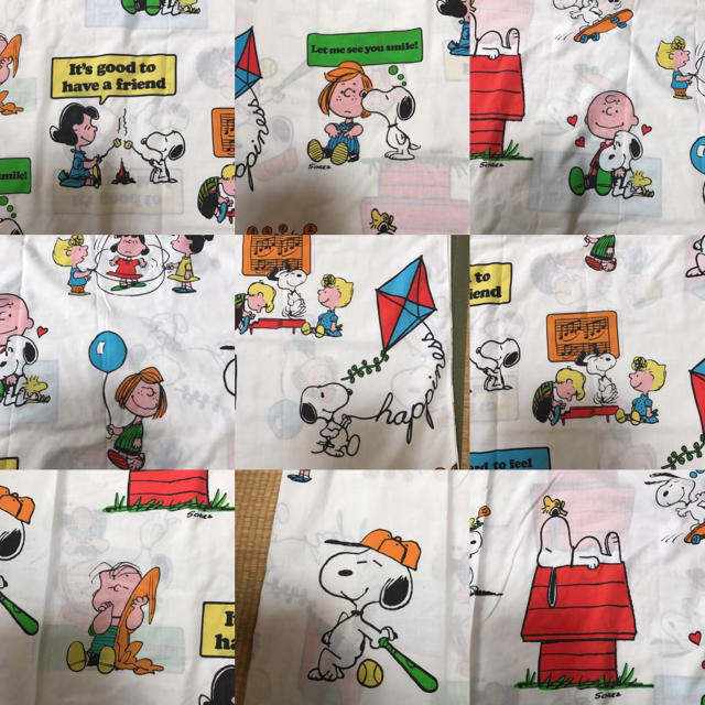 SNOOPY(スヌーピー)の❾-3 スヌ見本シーツ★レア柄スヌーピー★ ハンドメイドの素材/材料(生地/糸)の商品写真