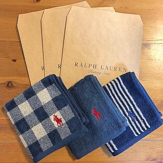 ラルフローレン(Ralph Lauren)の【新品 送料込】ラルフローレン ミニタオルハンカチ 3枚セット(ハンカチ)