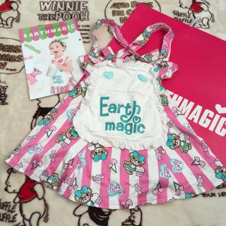 アースマジック(EARTHMAGIC)のEARTHMAGIC♡ストライプマフィー柄ジャンパースカート(スカート)