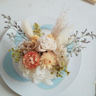 結婚式 髪飾り 花 ドライフラワー(ヘッドドレス/ドレス)