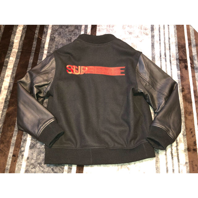 超爆安 Supreme - サイズ M 黒 Motion Logo Varsity Jacket スタジャン