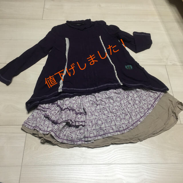 ZUCCa(ズッカ)のzucca セット 120 スカート 長袖Tシャツ 女児 レディースのレディース その他(セット/コーデ)の商品写真