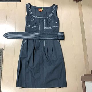 トリーバーチ(Tory Burch)の• トリーバーチ ワンピース サイズ2 ネイビー 美品(ひざ丈ワンピース)