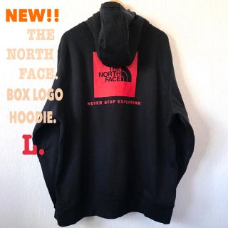 ザノースフェイス(THE NORTH FACE)のRさん専用 L相当 新品 ノースフェイス BOXロゴ パーカー メンズM 黒 赤(パーカー)