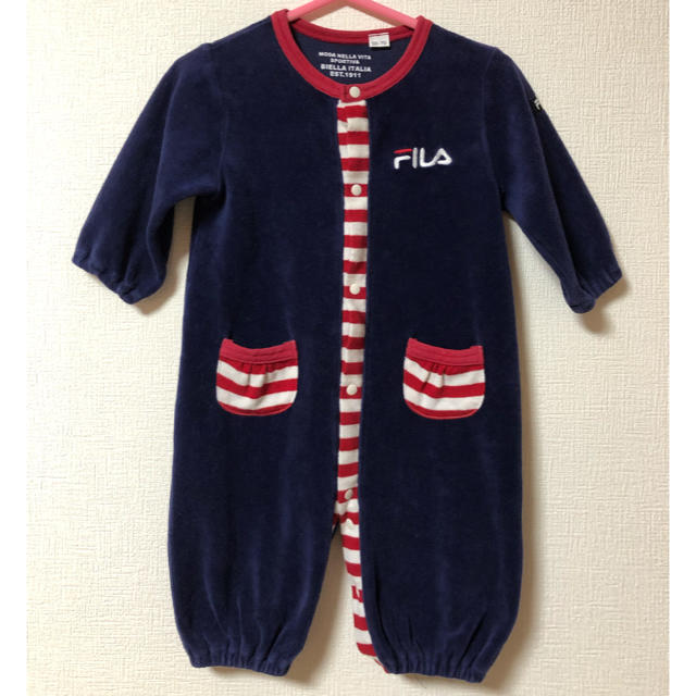 FILA(フィラ)のFILA ベビー 長袖カバーオール ベロア キッズ/ベビー/マタニティのベビー服(~85cm)(カバーオール)の商品写真