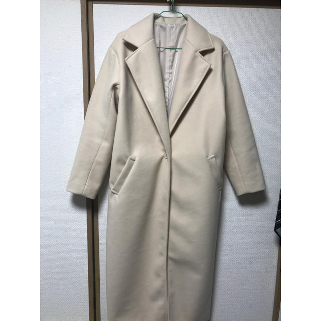 Pierrot 完売 メルトンロングチェスターコート レディースのジャケット/アウター(ロングコート)の商品写真