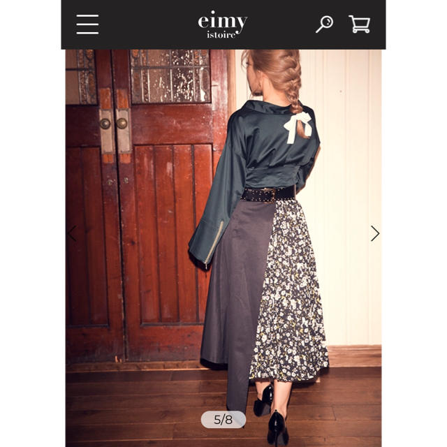 eimy istoire(エイミーイストワール)のエイミーイストワール フラワープリーツコンビスカート レディースのスカート(ひざ丈スカート)の商品写真