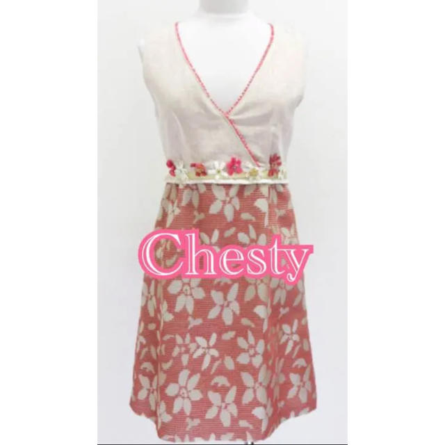 Chesty(チェスティ)の●Chestyのお花ビジューの花柄ワンピース♡ レディースのワンピース(ひざ丈ワンピース)の商品写真