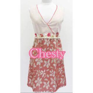 チェスティ(Chesty)の●Chestyのお花ビジューの花柄ワンピース♡(ひざ丈ワンピース)