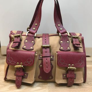 マルベリー(Mulberry)の美品 マルベリー ハンドバッグ トートバッグ レザー×キャンバス(トートバッグ)