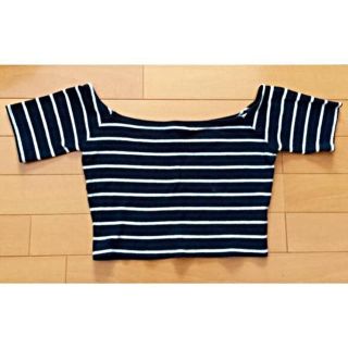 トップショップ(TOPSHOP)のTOPSHOPオフショルボーダーT(Tシャツ(半袖/袖なし))