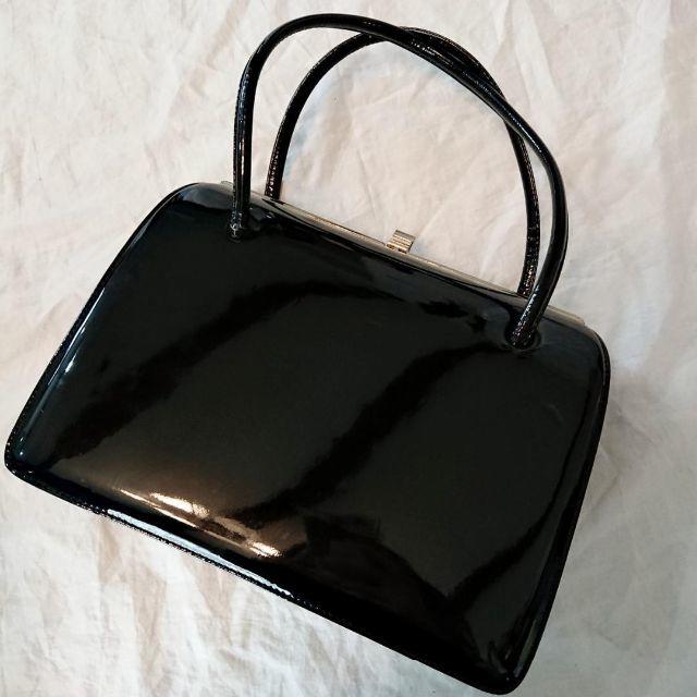 値下げ！エナメル☆ハンドバッグ ブラック レディースのバッグ(ハンドバッグ)の商品写真