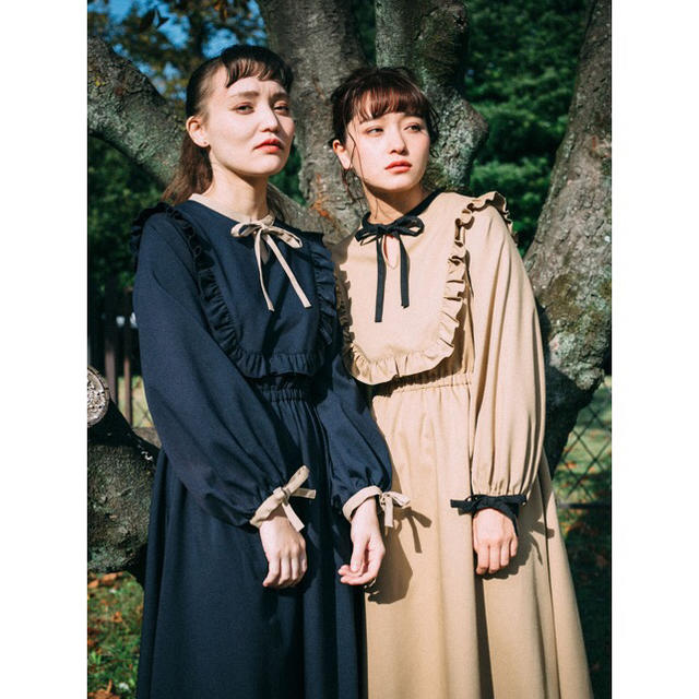 LEBECCA boutique オレグラッセとフリルリボンワンピース