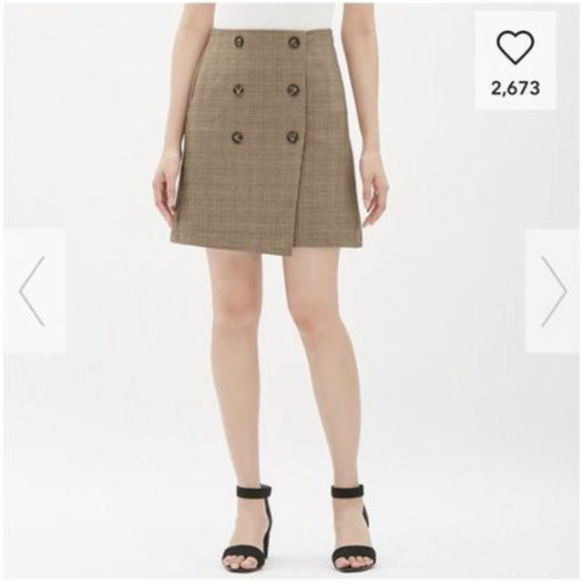 GU(ジーユー)のGU チェックミニスカート ブラウン Sサイズ レディースのスカート(ミニスカート)の商品写真