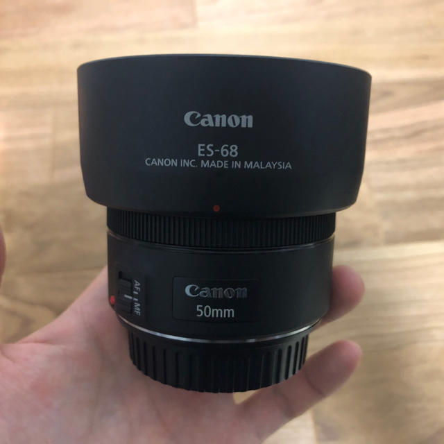 EF50mm f1.8 STM と ES68 とプロテクター