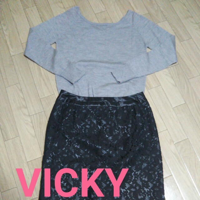 VICKY(ビッキー)のウール グレー ニット レディースのトップス(ニット/セーター)の商品写真