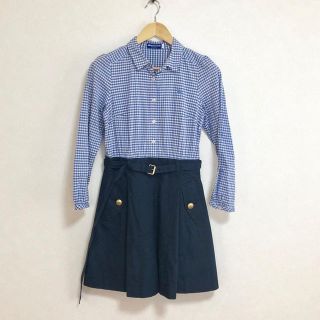 バーバリーブルーレーベル(BURBERRY BLUE LABEL)の美品 Blue label チェックシャツ ドッキング ワンピース(ひざ丈ワンピース)