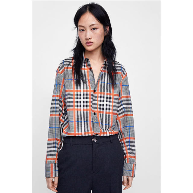 ZARA(ザラ)の新品未使用 ZARA WOMAN チェック シャツ ブラウス S M レディースのトップス(シャツ/ブラウス(長袖/七分))の商品写真