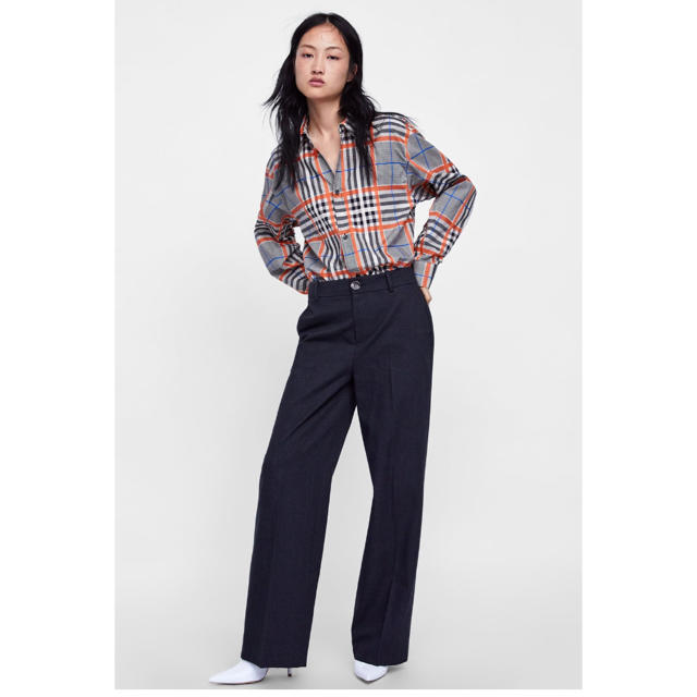 ZARA(ザラ)の新品未使用 ZARA WOMAN チェック シャツ ブラウス S M レディースのトップス(シャツ/ブラウス(長袖/七分))の商品写真