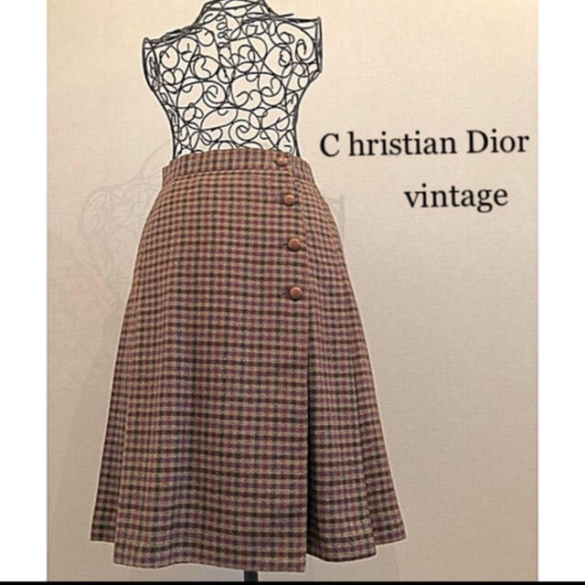 Christian Dior(クリスチャンディオール)のクリスチャンディオール チェックスカート レディースのスカート(ロングスカート)の商品写真