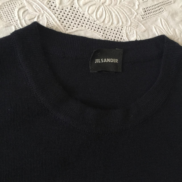 Jil Sander(ジルサンダー)のセーター M レナウール100％ Italy製 unisex 濃紺 美品 レディースのトップス(ニット/セーター)の商品写真