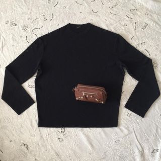 ジルサンダー(Jil Sander)のセーター M レナウール100％ Italy製 unisex 濃紺 美品(ニット/セーター)