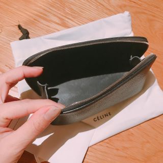 セリーヌ フィービー期 Cosmetic Pouch 化粧ポーチ レザー 紺