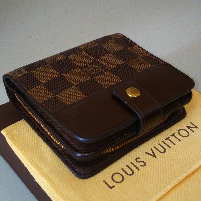 【正規品】LOUIS VUITTON ダミエ コンパクトジップ エベヌ