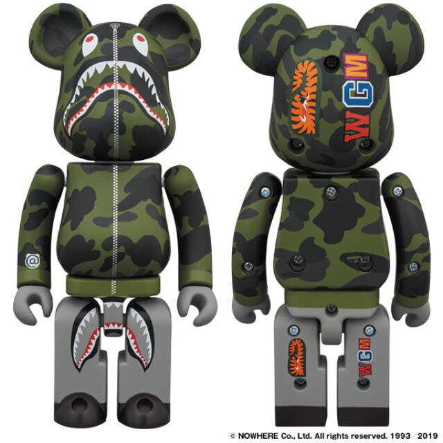 MEDICOM TOY(メディコムトイ)のBAPE 1ST CAMO SHARK BE@RBRICK 超合金 GREEN エンタメ/ホビーのフィギュア(その他)の商品写真