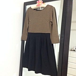 ミッシュマッシュ(MISCH MASCH)のボーダー切り替えワンピース♡(ひざ丈ワンピース)