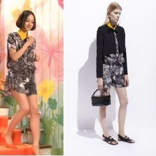 カルヴェン(CARVEN)のcarven ボタニカル柄 ロンパース オールインワン(オールインワン)