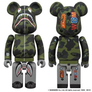 ロクブンノイチケイカク(project 1/6)の1ST CAMO SHARK BE@RBRICK 超合金 グリーン ベアブリック(その他)