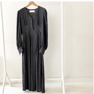 トゥデイフル(TODAYFUL)のTODAYFUL♡ Crape Geogette Dress チャコールグレー(ロングワンピース/マキシワンピース)