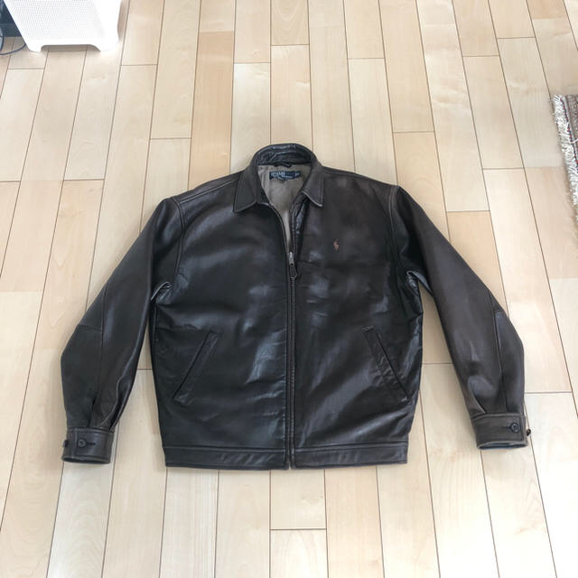 ラルフローレン ラムレザージャケット 濃茶 M size - レザージャケット