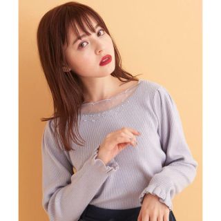 マジェスティックレゴン(MAJESTIC LEGON)の❁︎マジェスティックレゴン ドットチュールスカラップニット❁︎(ニット/セーター)