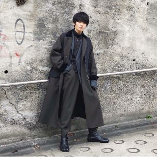 サンシー(SUNSEA)のSUNSEA 18AW POLYYS WOOL COAT【濃グレー色・サイズ3】(チェスターコート)