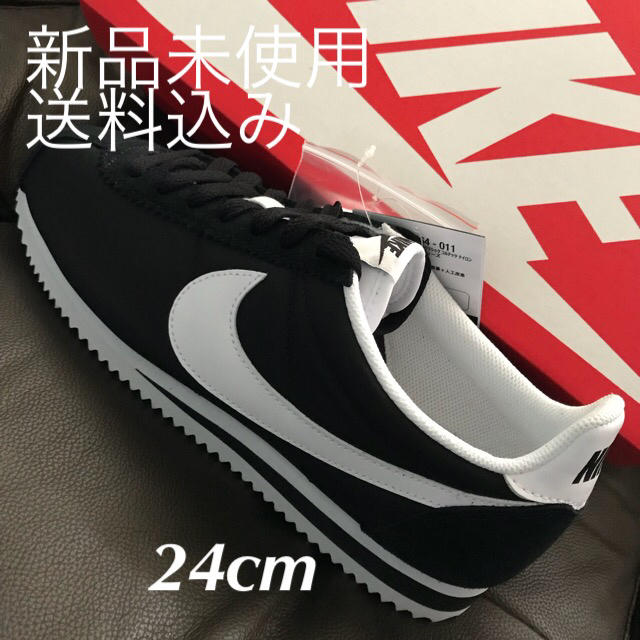 ナイキ コルテッツ 24cm レディース スニーカー 黒白 NIKE