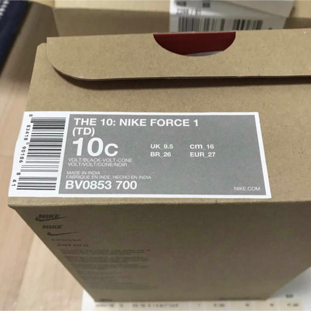 NIKE(ナイキ)のOff-White x NIKE AIR FORCE Kids ナイキ キッズ キッズ/ベビー/マタニティのキッズ靴/シューズ(15cm~)(スニーカー)の商品写真