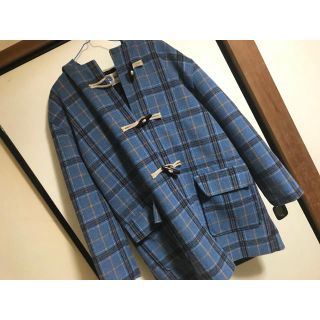 バーバリー(BURBERRY)のブルーチェックダッフルコート(ダッフルコート)