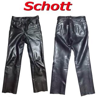 schott - 送料無料 Schott ショット 本皮 牛皮 革パン レザーパンツ 