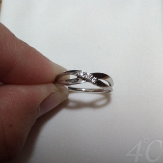 ヨンドシー(4℃)の4℃ 指輪 プラチナ ダイヤ 販売証明書有 サイズ10 ±1サイズ直し＆刻印可能(リング(指輪))