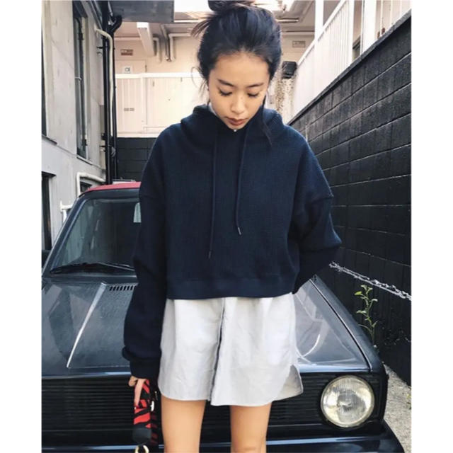 ◾︎Juemi Heavy Waffle Short Hoodie ネイビー◾︎の通販 by m's shop