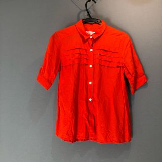 ユニクロ(UNIQLO)のユニクロ Steven Alan コラボ半袖シャツ オレンジ Mサイズ(シャツ/ブラウス(半袖/袖なし))