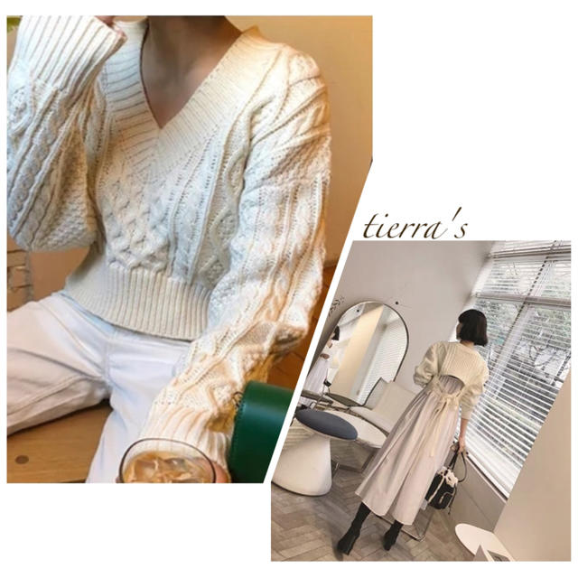 TODAYFUL(トゥデイフル)のimport❁︎バックシャン 背中空き ダブルリボン ケーブルニット レディースのトップス(ニット/セーター)の商品写真