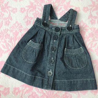 プチバトー(PETIT BATEAU)のプチバトー♡ デニム ジャンバースカート 3m 60cm(ワンピース)