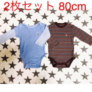 ベビーギャップ(babyGAP)のbaby GAP 80㎝ 長袖ロンパース 2枚セット(ロンパース)